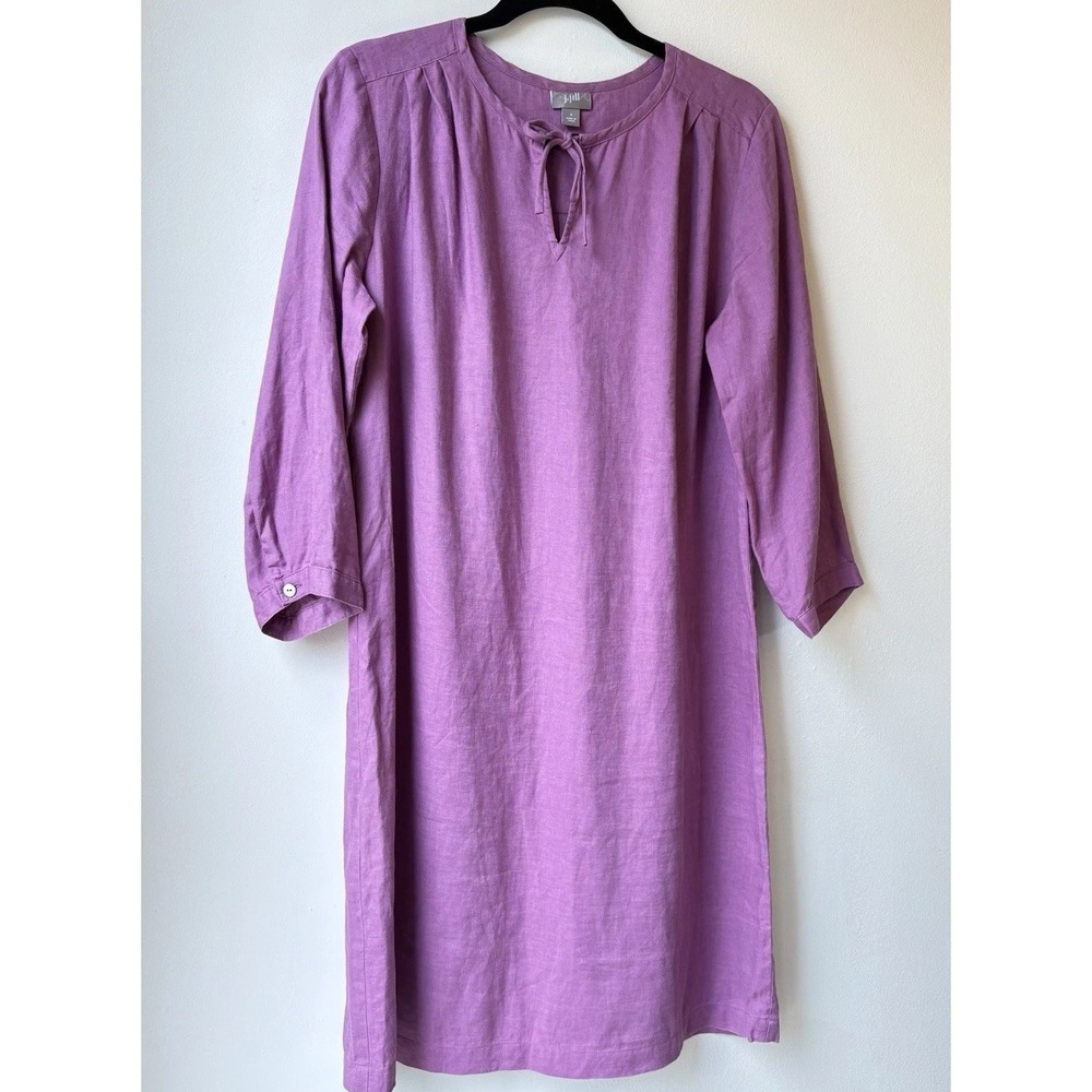 J Jill Linen Dress Cover Up Small Purple Lagenlook Minimalist
